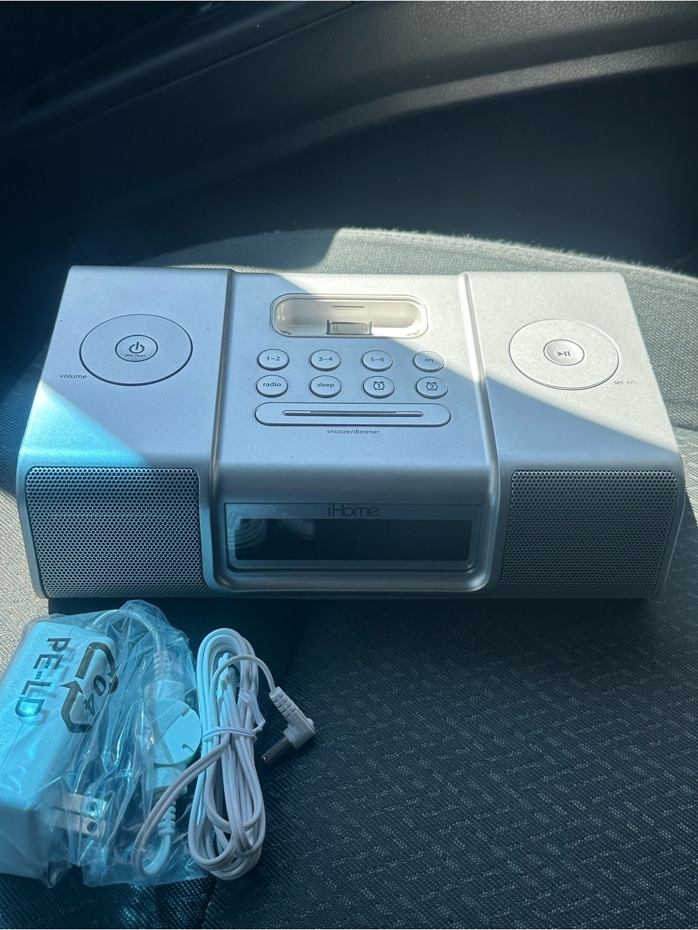 iHome Silver Portable Speaker Dock with AM/FM and Controls